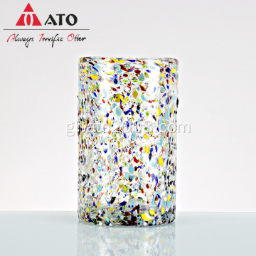 Confetti Blown Glass Stemless Mexico Cup